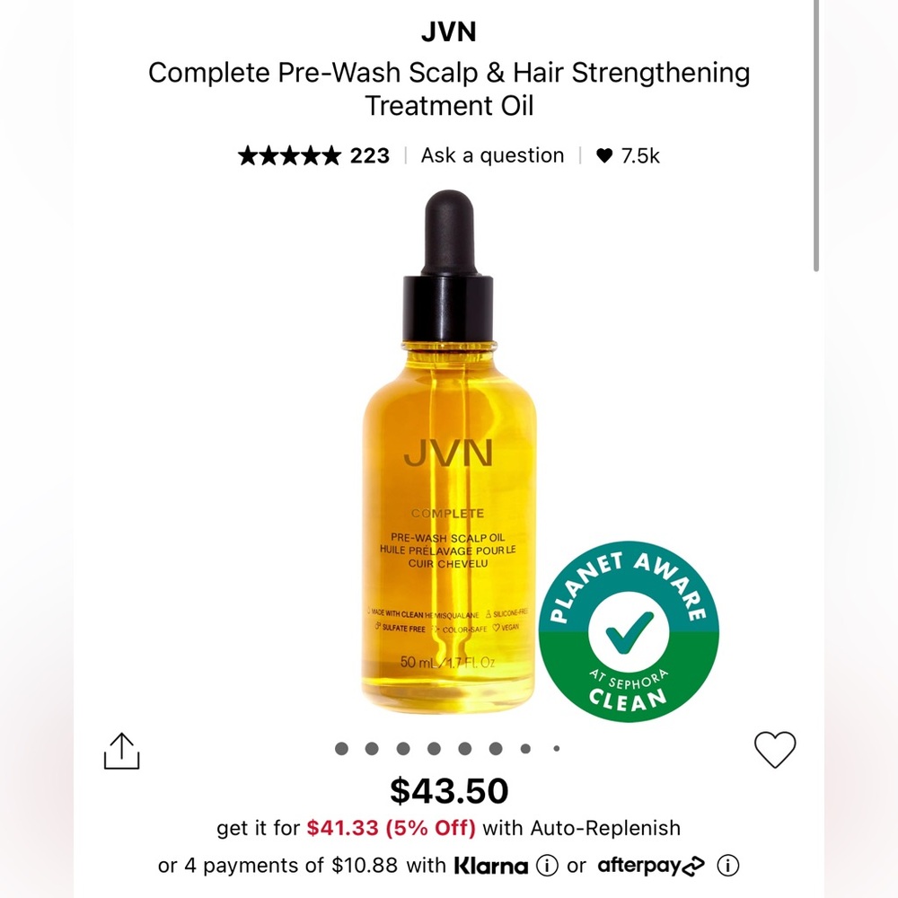 JVN Pre wash scalp oil
